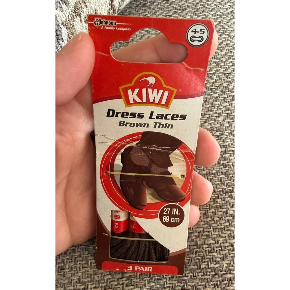 Kiwi NEW 2011 Brown Thin‎ Dress Shoe Laces 27 in. 3-Pack